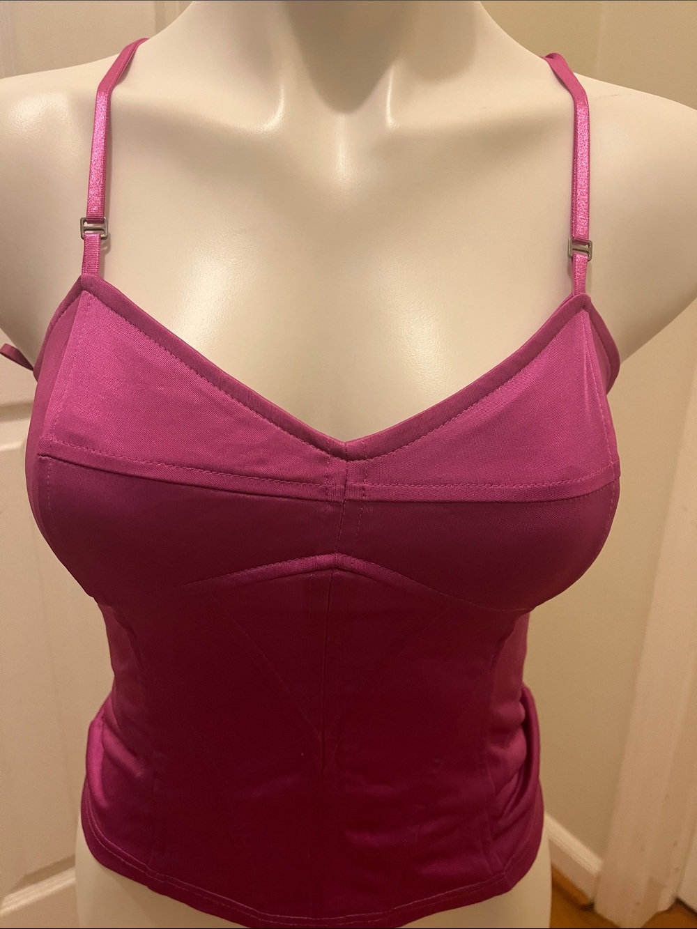 Express Fuchsia Pink Spaghetti Strap Bustier Tank